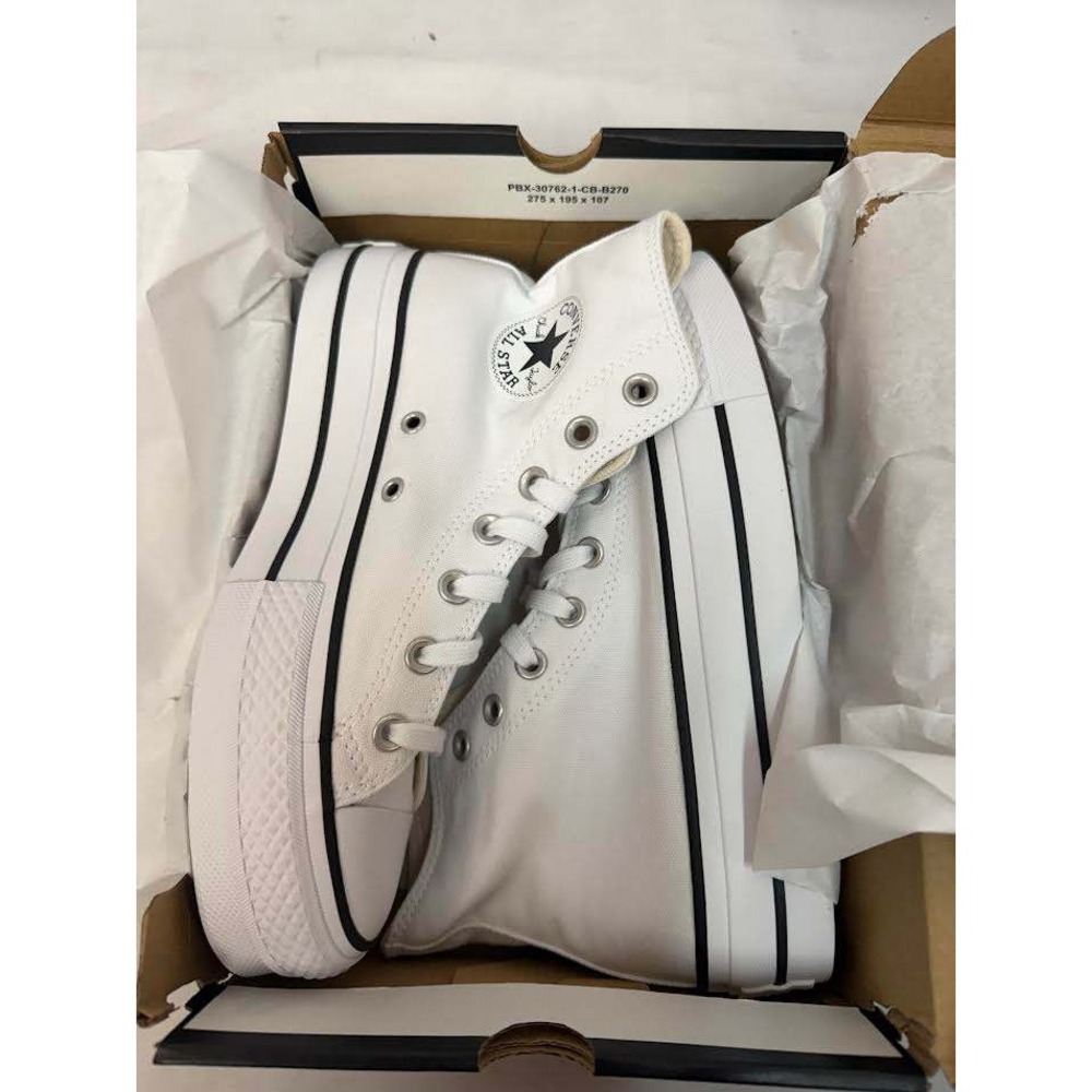 Converse Chuck Taylor All Star Lift High Top White Platform Sneakers 560846F 7W - Picture 9 of 10